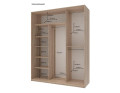 Šatní skříň Doros City Light Dub Sonoma 3 zrcadla 180×60×225 (42002057)