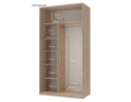 Šatní skříň Doros City Light Dub Sonoma 2 zrcadla 120×60×225 (42002036)
