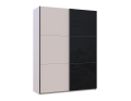 Šatní skříň s posuvnými dveřmi Doros G-Caiser Kašmír / Černá 1 DTD / 1 sklo / 3 části 180x60x240 (42005323)