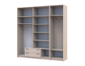 Šatní skříň Doros Rondi s věšákem, zrcadlem a nástavcem Kašmír 4 dvere 220x52x236 (42005405)