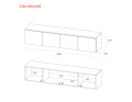 TV stolek Doros Levia Bílý 4 dveře 160x35x33 (41516091)