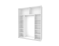 Skříň s posuvnými dveřmi Doros G-Caiser Bílá Grafit 1 DTD / 1 zrcadlo 180x60x240 (42005092)