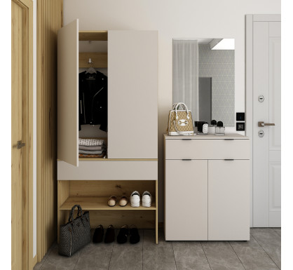 Předsíň Doros Split Dub Artisan/Kašmír DTD 94 × 39 × 200 (44900270)