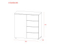 Komoda Doros Ron 1 1 dveře 4 zásuvky Bílý 80 × 38 × 81 (41516005)