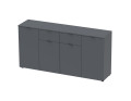 Komoda Doros Ron 7 Grafit 4 dveře 2 zásuvky 160 × 38 × 81 (44900236)