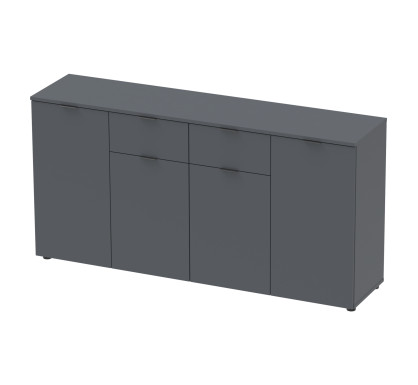Komoda Doros Ron 7 Grafit 4 dveře 2 zásuvky 160 × 38 × 81 (44900236)