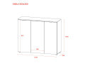 Komoda Doros Ron 6 3 dveře Grafit 120 × 38 × 100 (41516000)