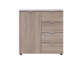 Komoda Doros Ron 1 1 dveře 4 zásuvky Dub Sonoma 80 × 38 × 81 (41516294)