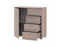 Komoda Doros Ron 1 1 dveře 4 zásuvky Dub Sonoma 80 × 38 × 81 (41516294)