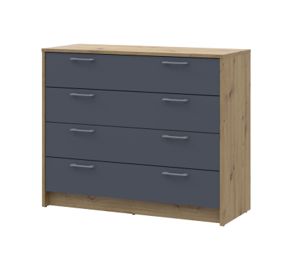 Komoda Doros Rondi Dub Artisan/Grafit 4 zásuvky 100×40×82 (41516186)