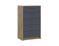Komoda Doros Rondi Dub Artisan/Grafit 5 zásuvek 60×40×100 (41516188)