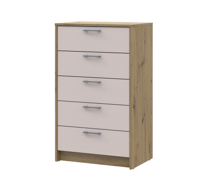 Komoda Doros Rondi  Dub Artisan/Kašmír 5 zásuvek 60×40×100 (41516189)
