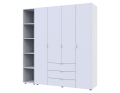 Set Doros Gelar s regálem Bílý 4 dveře 193,2×49,5×203,4 (42005038)
