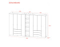 Set Doros Gelar s regálem Bílý 4+4 dveře 348,2×49,5×203,4 (42005040)