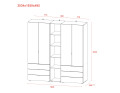 Set Doros Gelar s regálem Grafit 2+2 dveře 193,2 × 49,5 × 203,4 (42005056)