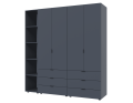 Set Doros Gelar s regálem Grafit 2+2 dveře 193,2 × 49,5 × 203,4 (42005056)