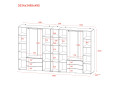 Set Doros Gelar s regálem Grafit 4+4 dveře 348,2×49,5×203,4 (42005065)
