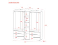 Set Doros Gelar s regálem Bílý 2+2 dveře 193,2 × 49,5 × 203,4 (42005031)