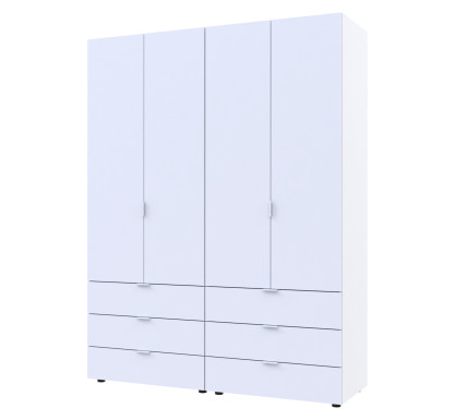 Šatní skříň na oblečení Doros Gelar set Bílá 2+2 dveře 155×49,5×203,4 (42002117)