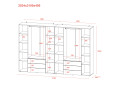 Šatní skříň na oblečení Doros Gelar set Bílá 4+4 dveře 310×49,5×203,4 (42002121)