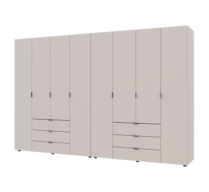 Šatní skříň na oblečení Doros Gelar set Kašmír 4+4 dveře 310×49,5×203,4 (80737642)