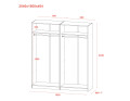 Skříň na oblečení Doros Promo Bílá 2+2 dveře 180×48×204 (42005008)