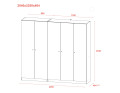 Skříň na oblečení Doros Promo Bílá 2+3 dveře 225×48×204 (42005004)