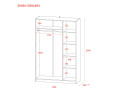 Skříň na oblečení Doros Promo Bílá 3 dveře 135×48×204 (80737071)