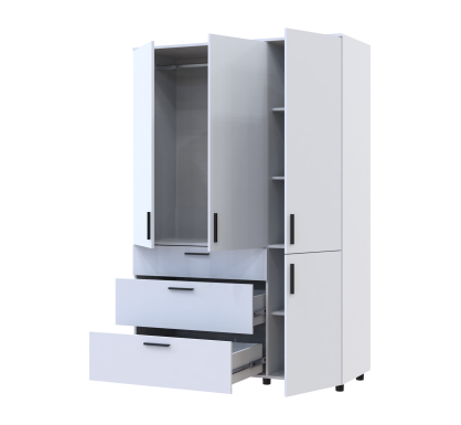 Skříň na oblečení Doros Thorn Bílá 3 DTD/3Š tyč 135х51.6х200 (44900485)