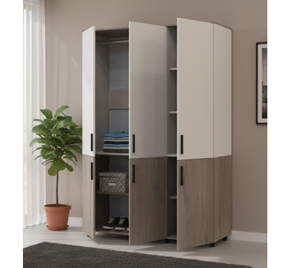 Skříň na oblečení Doros Thorn Cremona Cannolo/Kašmír 3 DTD tyč 135х51.6х200 (44900499)