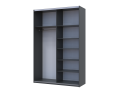 Šatní skříň s posuvnými dveřmi Doros G-Caiser Antracit / Bílá 1 dveře  / 1 zrcadlo / 3 části 160x60x240 (42005415)