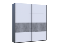 Šatní skříň s posuvnými dveřmi Doros G-Caiser Antracit / Bílá vložka Beton 2 dveře  / 4 části 220x60x240 (42005417)