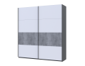 Šatní skříň s posuvnými dveřmi Doros G-Caiser Antracit / Bílá vložka Beton 2 dveře  / 4 části 220x60x240 (42005417)