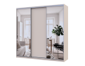 Šatní skříň s posuvnými dveřmi Doros City Light Kašmír 1 dveře / 2 zrcadla 225×60×225 (80736380)