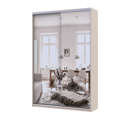 Šatní skříň s posuvnými dveřmi Doros City Light Kašmír 2 zrcadla 150×45×225 (80736362)
