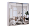 Šatní skříň s posuvnými dveřmi Doros City Light Kašmír 3 zrcadla 225×60×225 (80736386)
