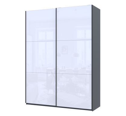 Šatní skříň G-Caiser Grafit/Bílý 2 skla / 3 části DTD 180x60x240 (44900263)